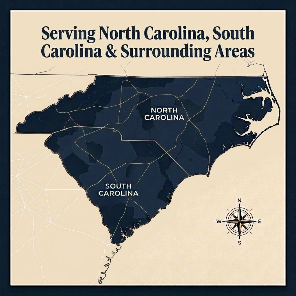 CP Home Solutions Service Area Coverage Map NC SC