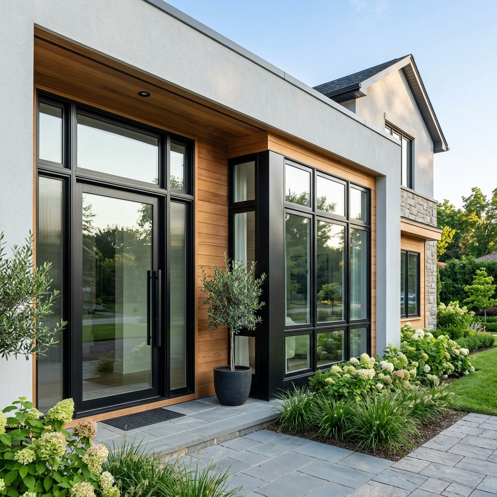 Custom Black Frame Glass Doors